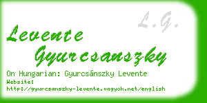 levente gyurcsanszky business card