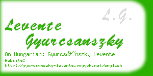 levente gyurcsanszky business card